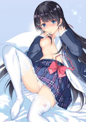 metallican,metarikan,月ノ美兎,Nijisanji,露胸,nipples,No-Bra,胖次,制服,黑丝