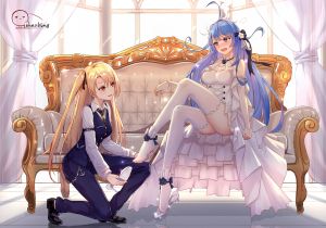 5555_96,海伦娜,碧蓝航线,拟人,百合,婚纱,watermark