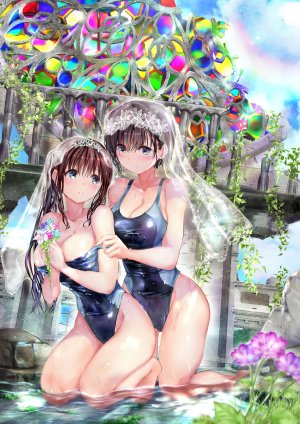 緒方てい,泳装,脱衣,百合