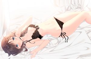 ナオト,时雨,艦隊これくしょん,拟人,黑发,脸红,bra,露胸,露脐,胖次,下着