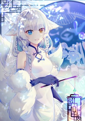 luo_shang_hua,兽耳,汉服,妖狐
