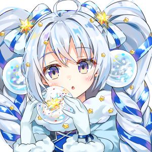 原创,kutata,呆毛,脸红,圣诞节,手套,发饰,holding,长发,紫色眼,缎带,银发,single,双马尾,白背景