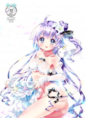碧蓝航线,Unicorn,kamiya_maneki,长发,single,長身像,脸红,露胸,開いた口,白背景,紫色眼,紫发,呆毛,少女,泳装