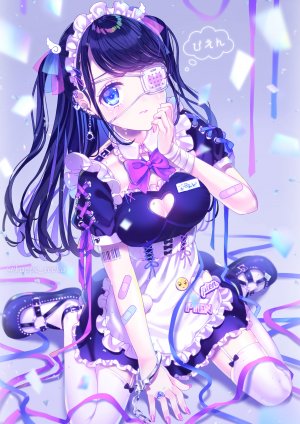 kappe_reeka,创可贴,cleavage,女仆,Stockings,tattoo,黑丝