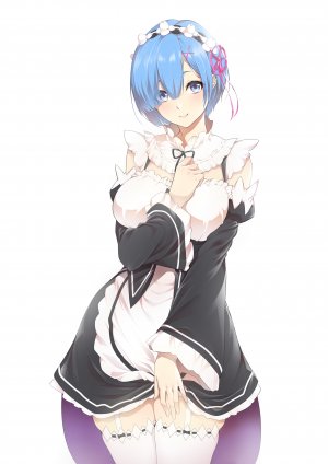 从零开始的异世界生活,蕾姆,zucchini,breast_hold,女仆,短裙,掀裙,Stockings,黑丝