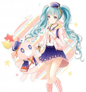 VOCALOID,初音ミク,ramune.,长发,single,長身像,highres,碧眼,双马尾,少女