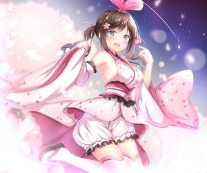 ゆあの,绊爱,A.I.Channel,灯笼裤,和服,黑丝
