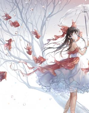 星飴,博麗霊夢,东方Project,连衣裙,雨伞