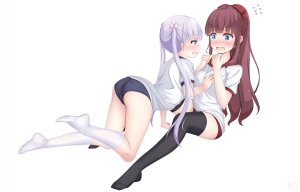 凉风青叶,滝本ひふみ,breast_hold,cameltoe,体操服,黑丝,百合