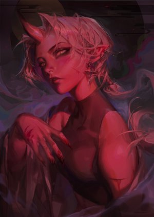 原创,alov,blood,露胸,长发,视线正对,横乳,邪鬼,尖耳,马尾辫,single