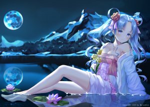 hyonee,原创,长发,天空,双马尾,reflection