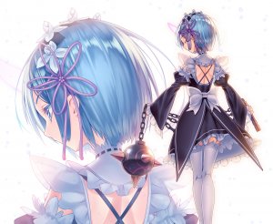 从零开始的异世界生活,蕾姆,harusame_yuuki,女仆,Stockings,黑丝,weapon