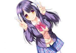 まいじん,峰岸都,wakaba-iro_no_quartet,长发,学校制服,短裙,white