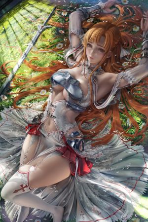 sakimichan,结城明日奈,刀剑神域,装甲,Stockings,剑,黑丝