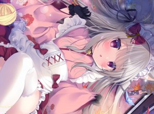 しばいぬ_にき,原创,兽耳,围裙,铃,脸红,猫娘,项圈,和服,萝莉,萝裙,长发,女仆,紫色眼,waifu2x