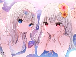 まふゆ,水着,眼鏡,泳装,湿身