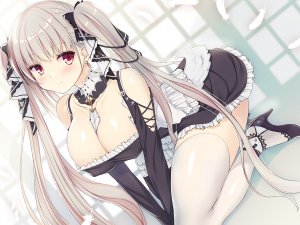 ochinsama,フォーミダブル,碧蓝航线,拟人,露胸,cleavage,羽毛,哥特萝莉,萝裙,长发,黑丝,双马尾