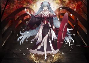 marumoru,初音ミク,VOCALOID,和服,黑丝,雨伞