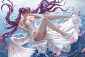 wickellia,连衣裙,No-Bra,nopan,Stockings,黑丝,婚纱,翅膀