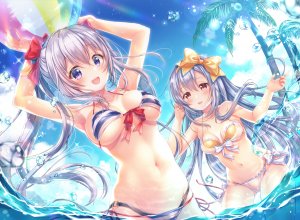 AobaProject,蒼波茅聖,蒼波玲那,桜もよん,水着,露胸,cameltoe,泳装