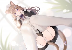 麗王,まふゆ,兽耳,cameltoe,猫耳,护士,胖次,短裙,掀裙,Stockings,黑丝,下着