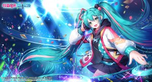 初音ミク,VOCALOID,绿色眼,连帽衫,长发,短裙,黑丝,双马尾,logo