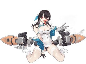 前发,露肩,黑发,脸红,露胸,cleavage,连衣裙,全身,手套,发饰,holding,巨乳,长发,開いた口,胖次,红色眼,缎带,坐姿,single,黑丝,爆衣,下着,weapon,白丝