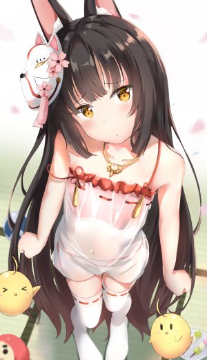 ぽにゃるぷりん,長門,碧蓝航线,兽耳,妖狐,lingerie,胖次,黑丝